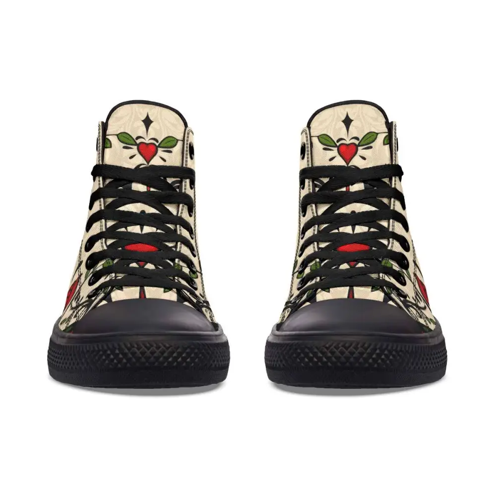 Printed Couple High Top Canvas Shoes