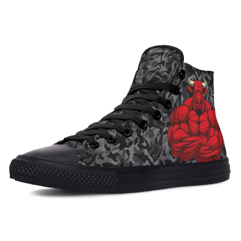 Printed Couple High Top Canvas Shoes