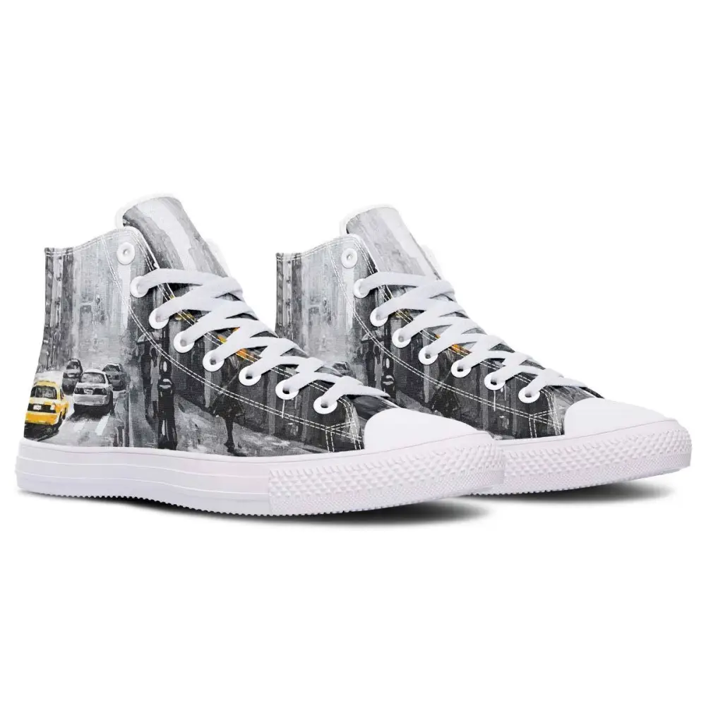 Printed Couple High-top Canvas Shoes