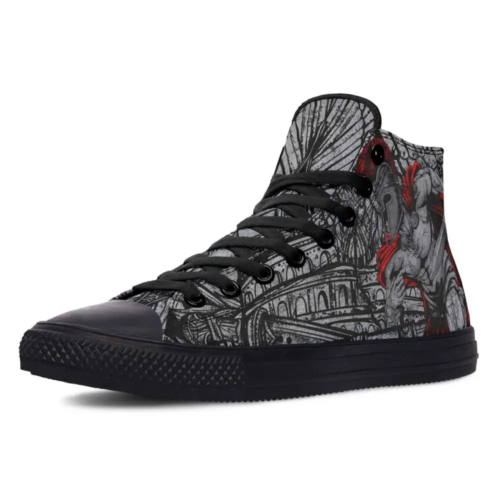 Printed Couple High Top Canvas Shoes