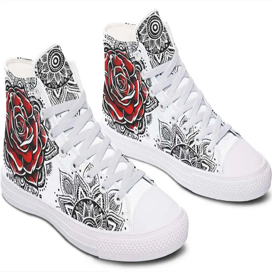 Printed Couple High Top Canvas Shoes