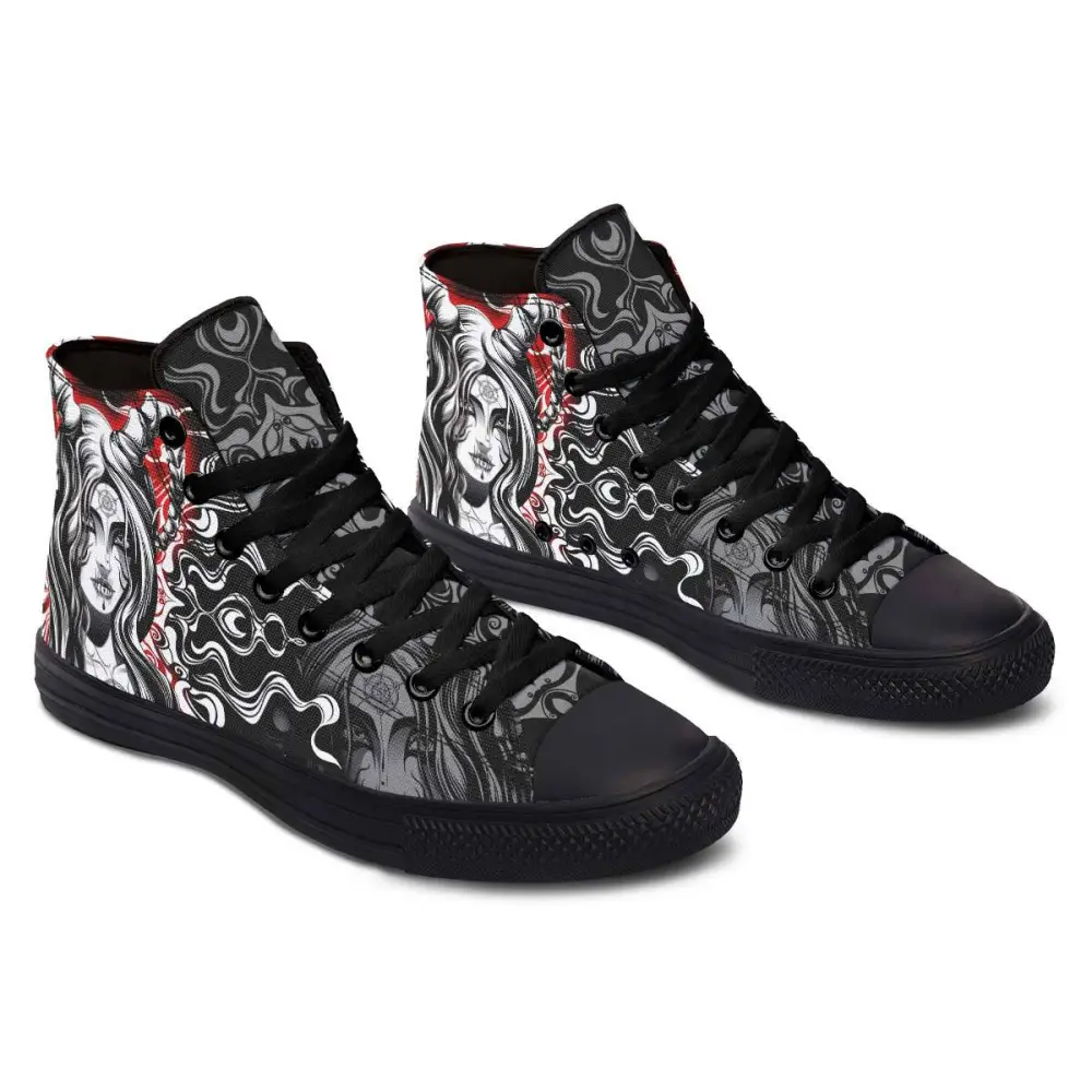 Printed Couple High-top Canvas Shoes