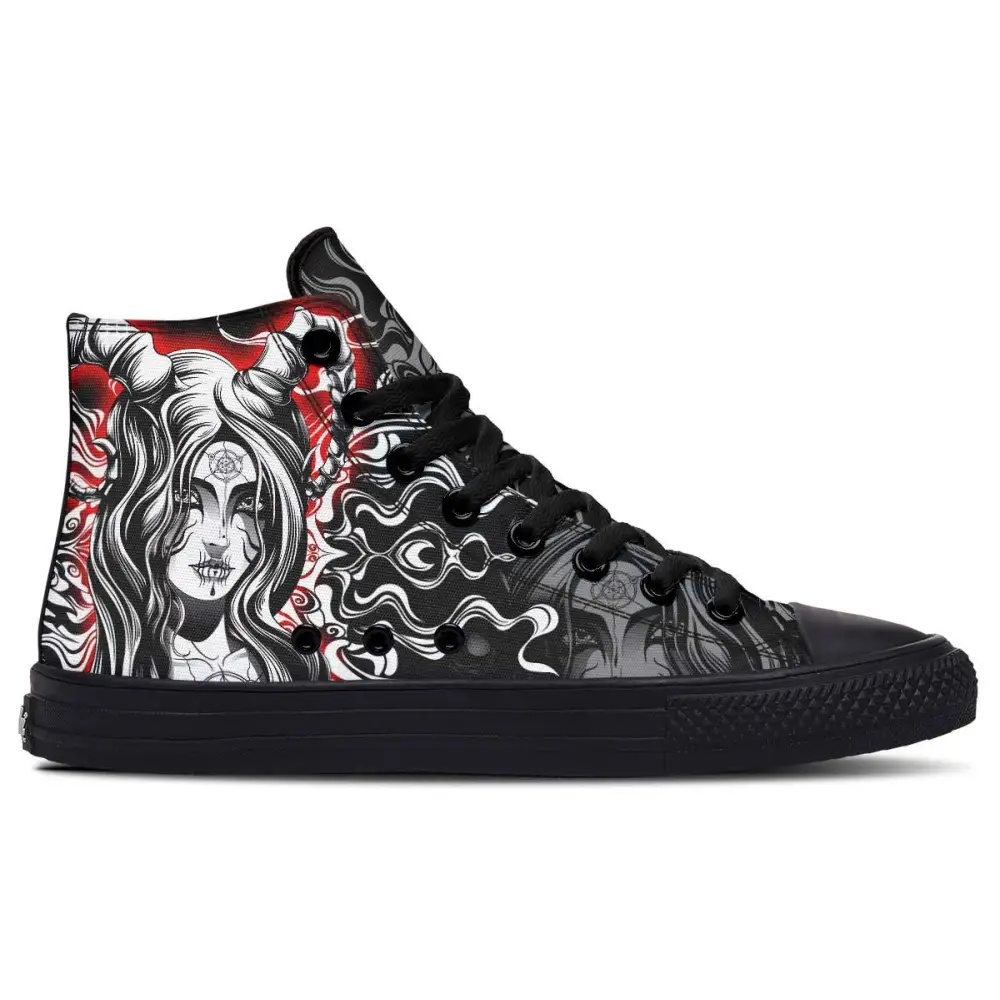 Printed Couple High-top Canvas Shoes