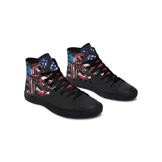 Printed Couple High Top Canvas Shoes