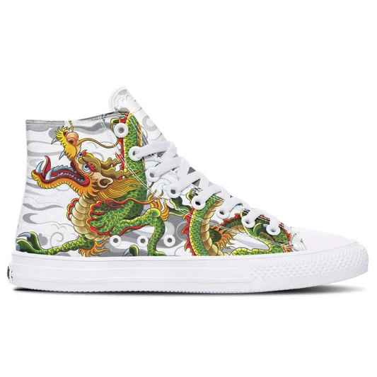 Printed Couple High Top Canvas Shoes