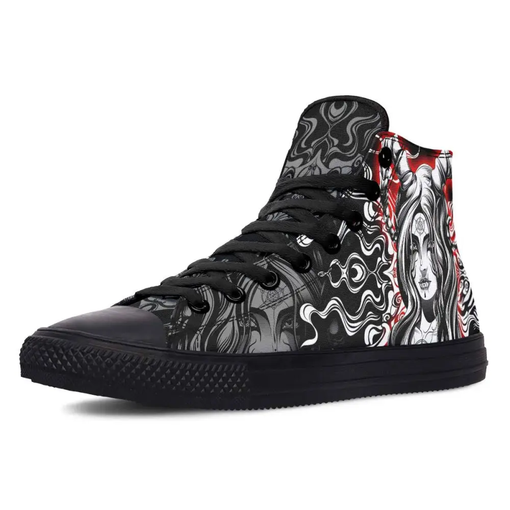 Printed Couple High-top Canvas Shoes
