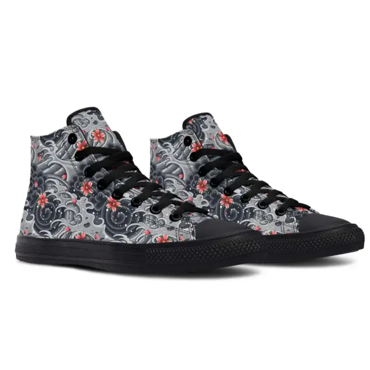 Printed Couple High-top Canvas Shoes