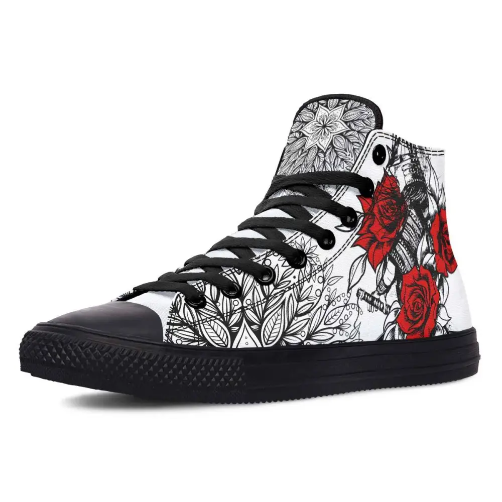Printed Couple High-top Canvas Shoes