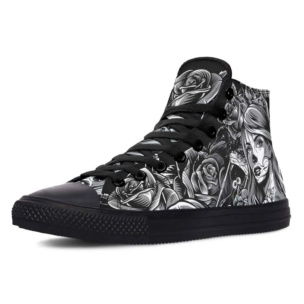 Printed Couple High-top Canvas Shoes