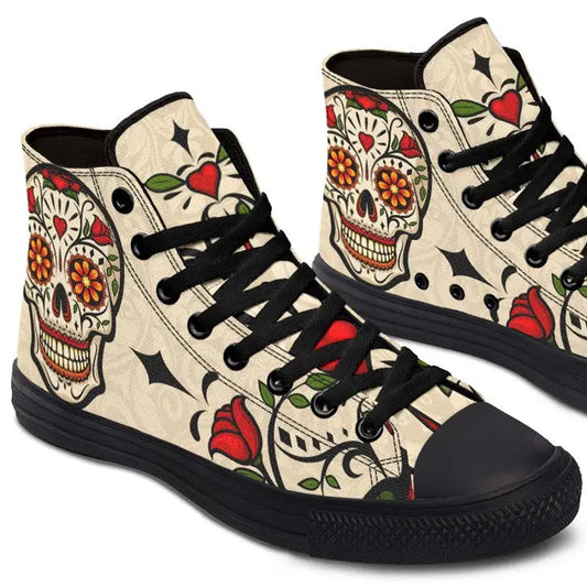 Printed Couple High Top Canvas Shoes