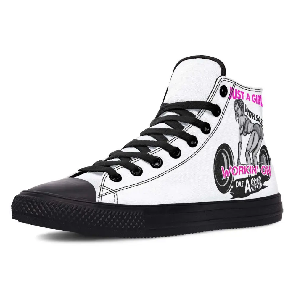 Printed Couple High Top Canvas Shoes