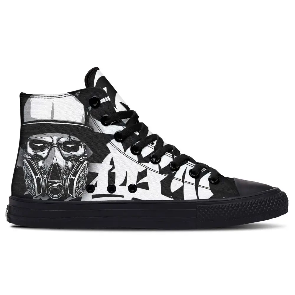 Printed Couple High Top Canvas Shoes