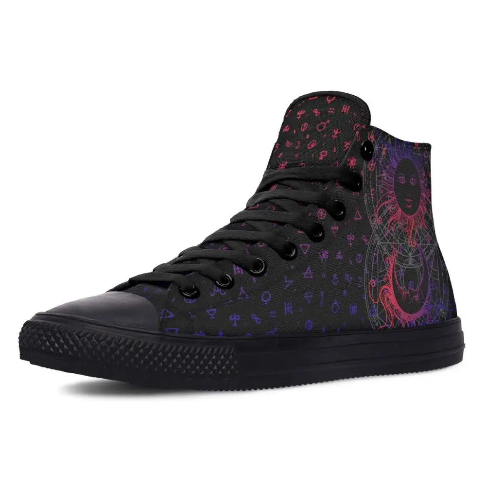 Printed Couple High Top Canvas Shoes