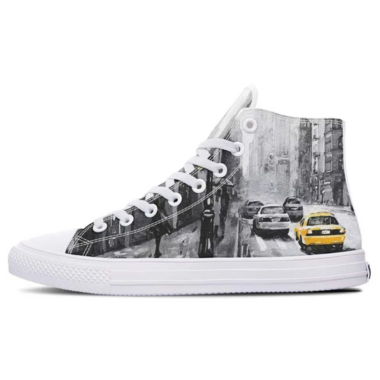 Printed Couple High-top Canvas Shoes