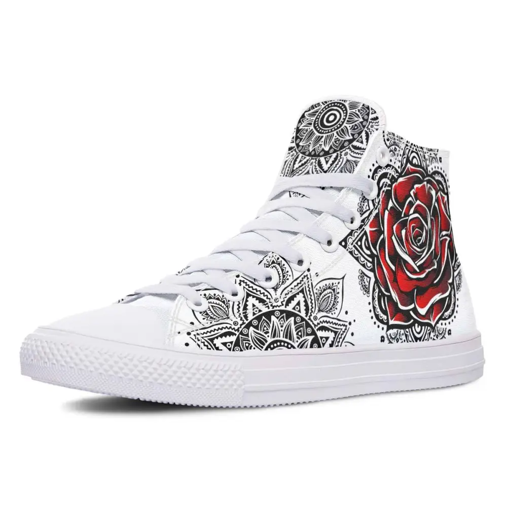Printed Couple High Top Canvas Shoes