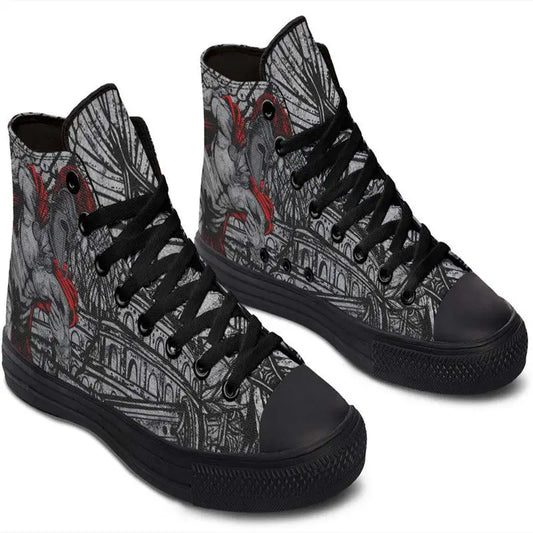 Printed Couple High Top Canvas Shoes