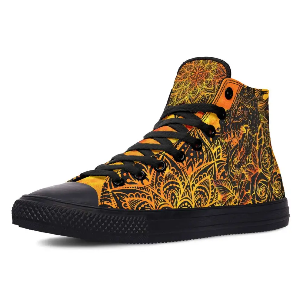 Printed Couple High Top Canvas Shoes