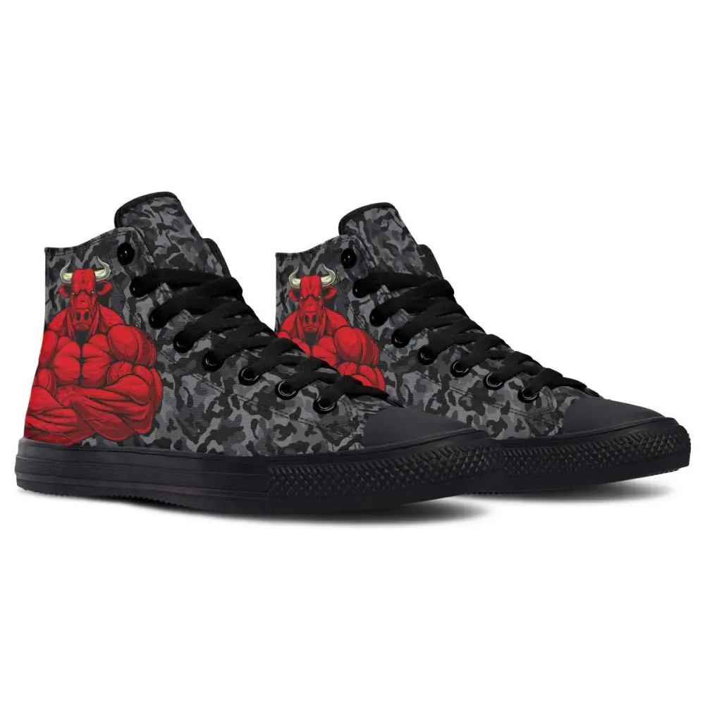 Printed Couple High Top Canvas Shoes