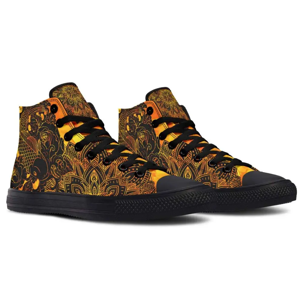 Printed Couple High-top Canvas Shoes - As shown in figure / 36
