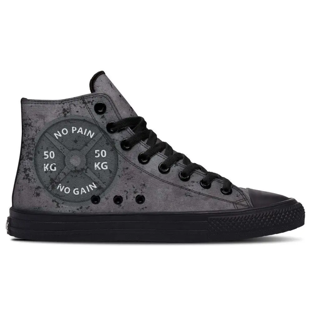 Printed Couple High-top Canvas Shoes - As shown in figure / 36
