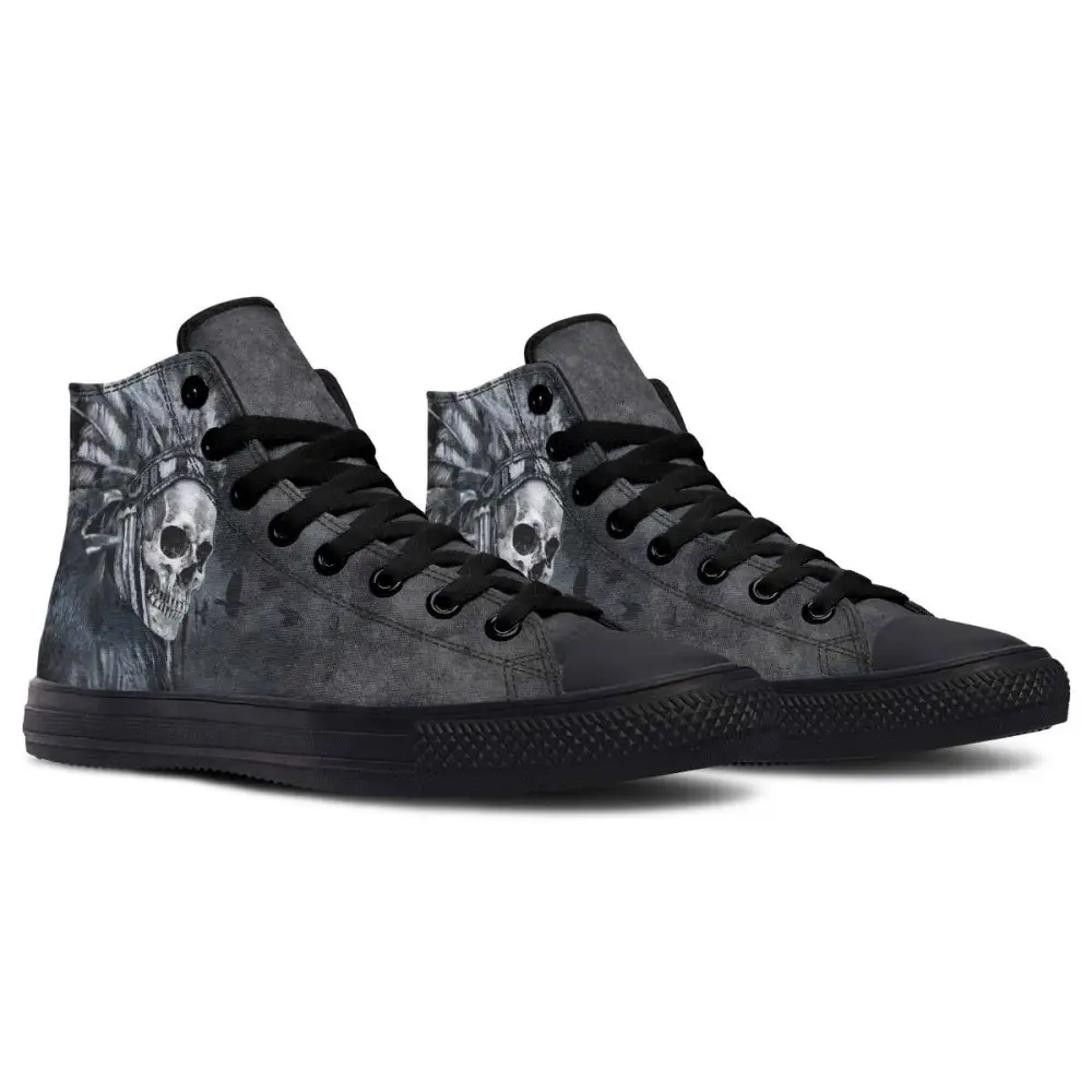 Printed Couple High-top Canvas Shoes - Black / 36