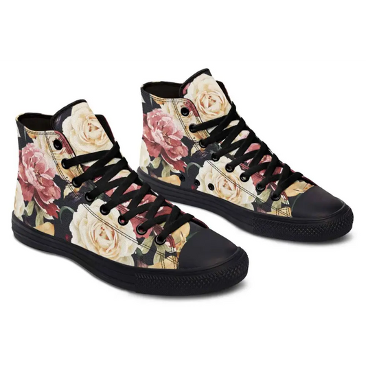 Printed Couple High-top Canvas Shoes - Black / 36