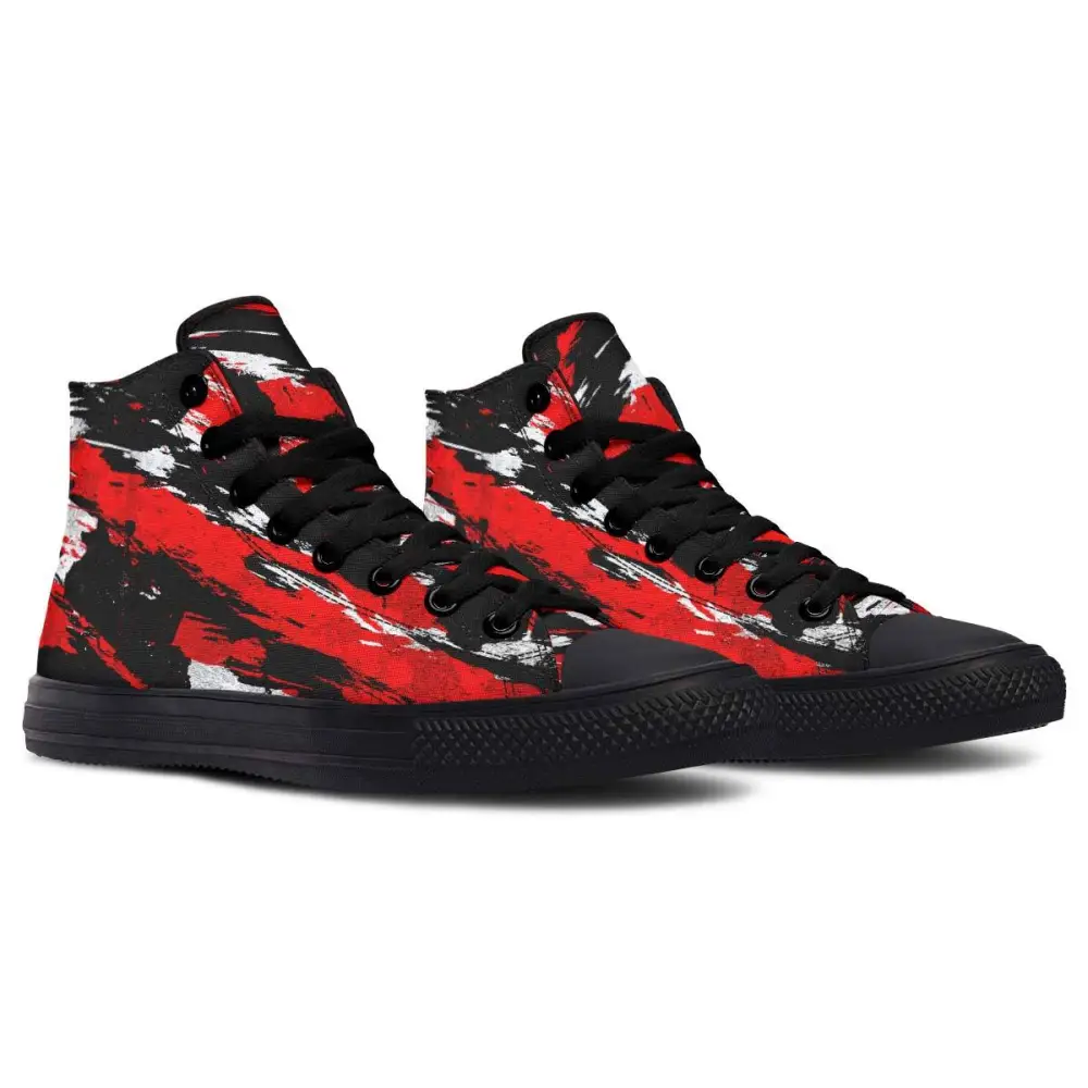 Printed Couple High Top Canvas Shoes - Black / 36