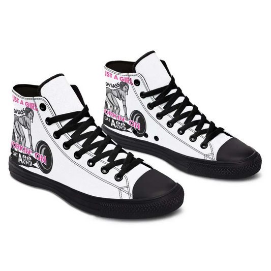 Printed Couple High Top Canvas Shoes - Black / 36