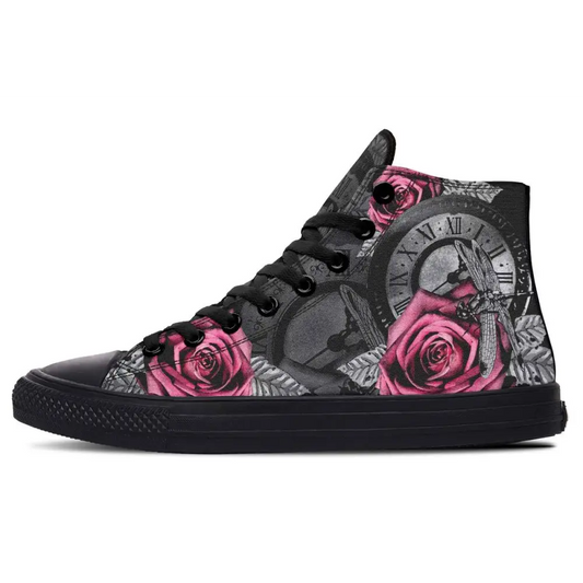 Printed Couple High-top Canvas Shoes - Black / 36