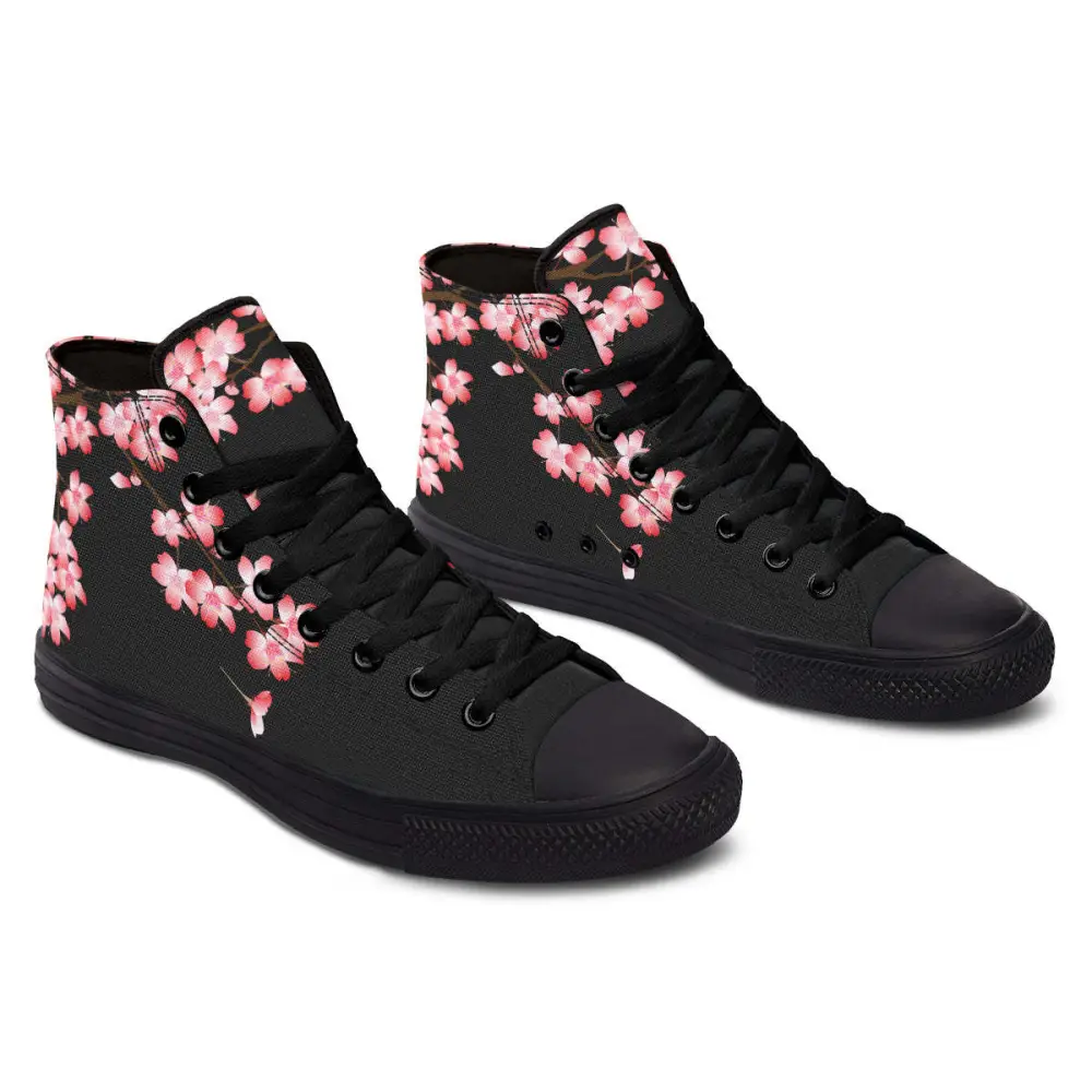 Printed Couple High-top Canvas Shoes - Black / 36