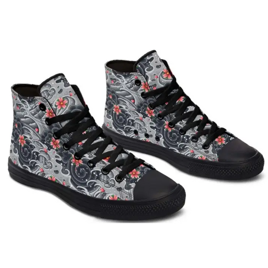 Printed Couple High-top Canvas Shoes - Black / 36