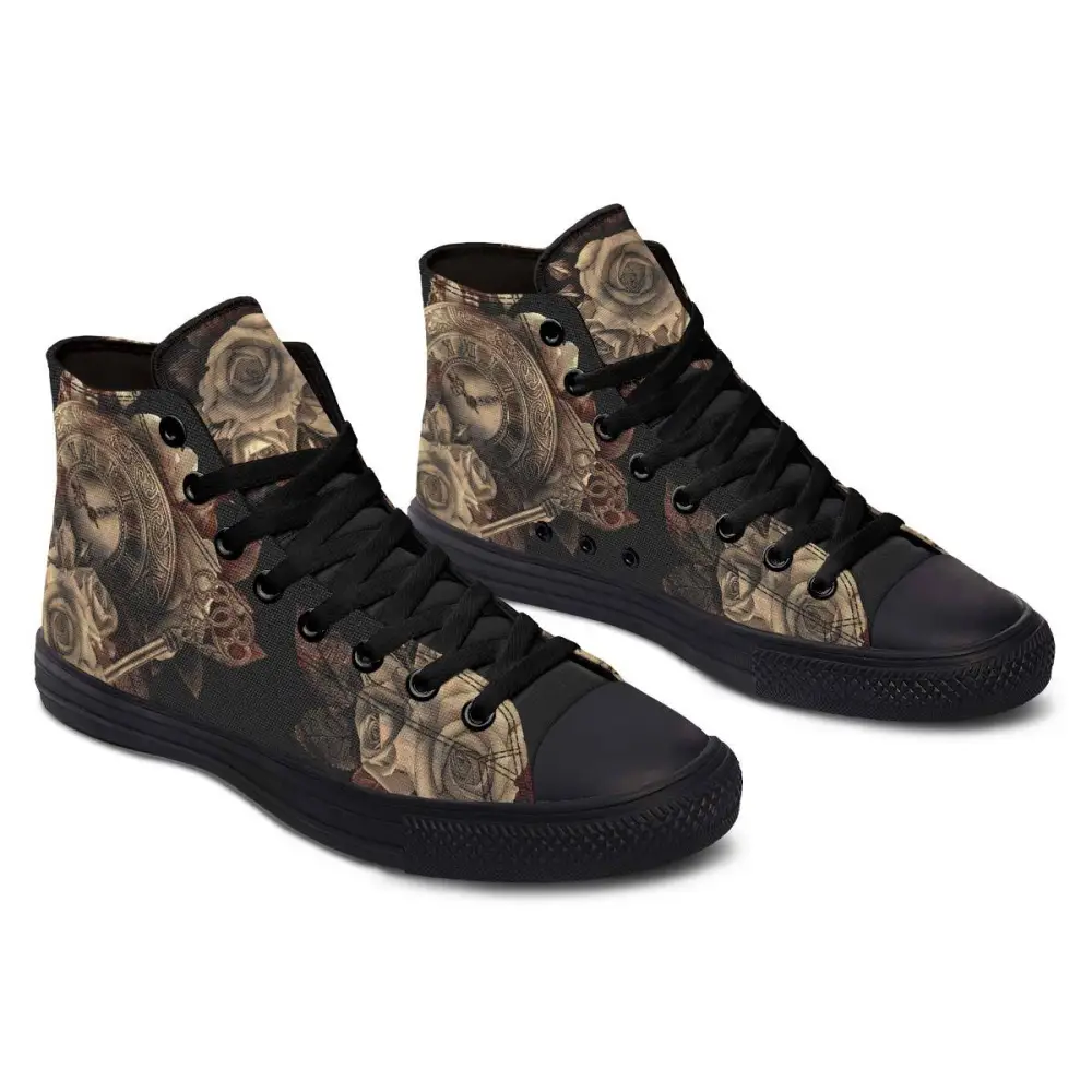 Printed Couple High-top Canvas Shoes - Black / 36