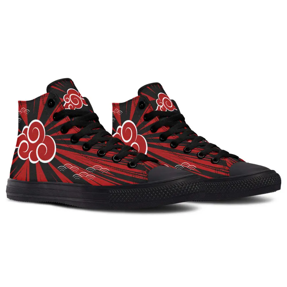Printed Couple High-top Canvas Shoes - Black / 36