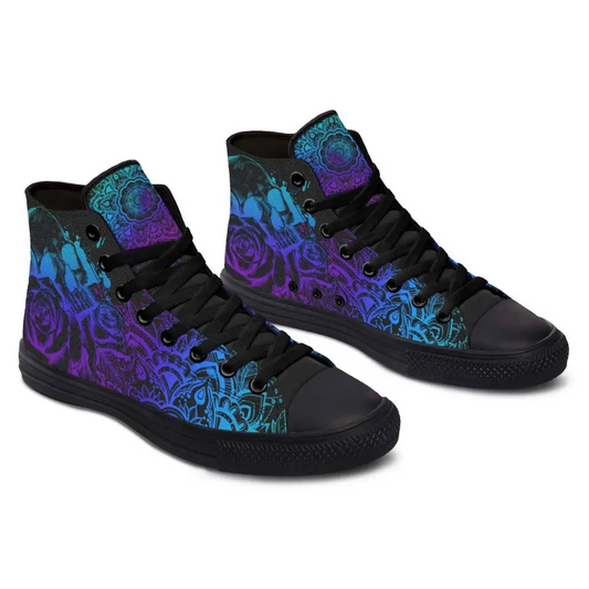 Printed Couple High-top Canvas Shoes - Black / 36