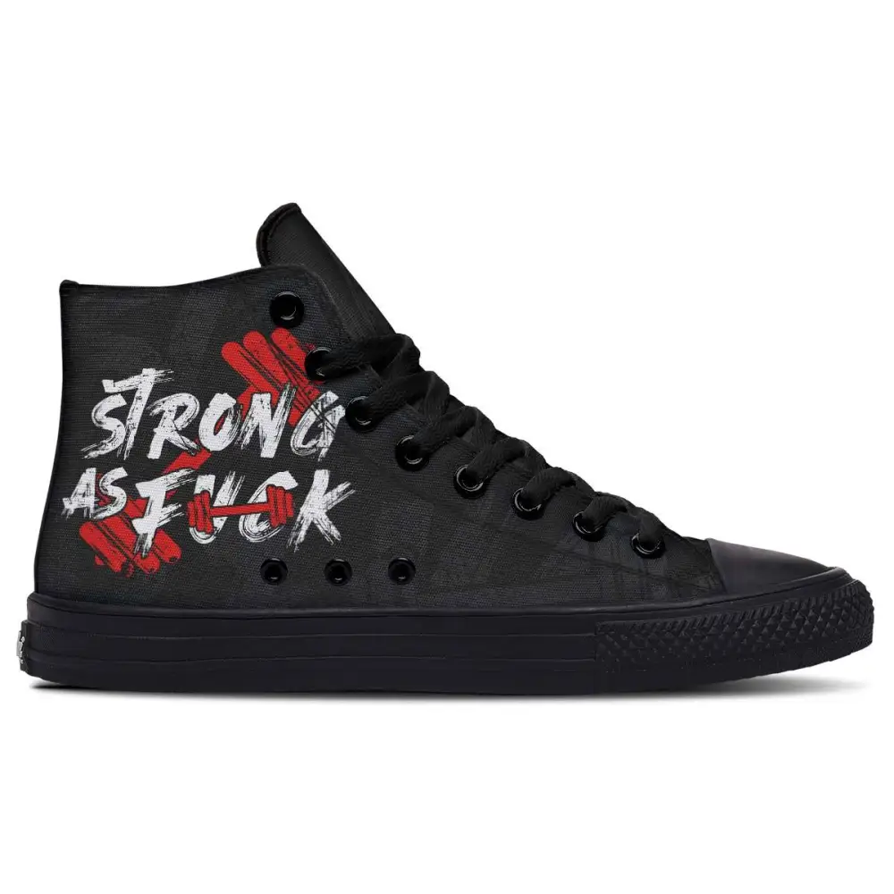 Printed Couple High-top Canvas Shoes - Black / 36