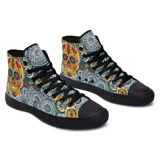 Printed Couple High-top Canvas Shoes - Black / 36