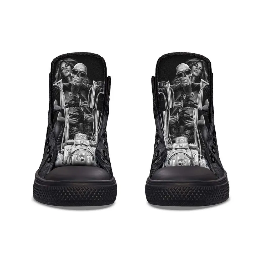 Printed Couple High-top Canvas Shoes - Black / 36