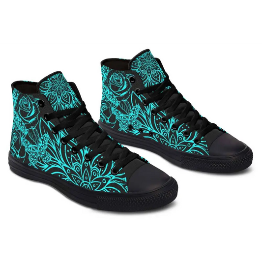 Printed Couple High-top Canvas Shoes - Green / 36