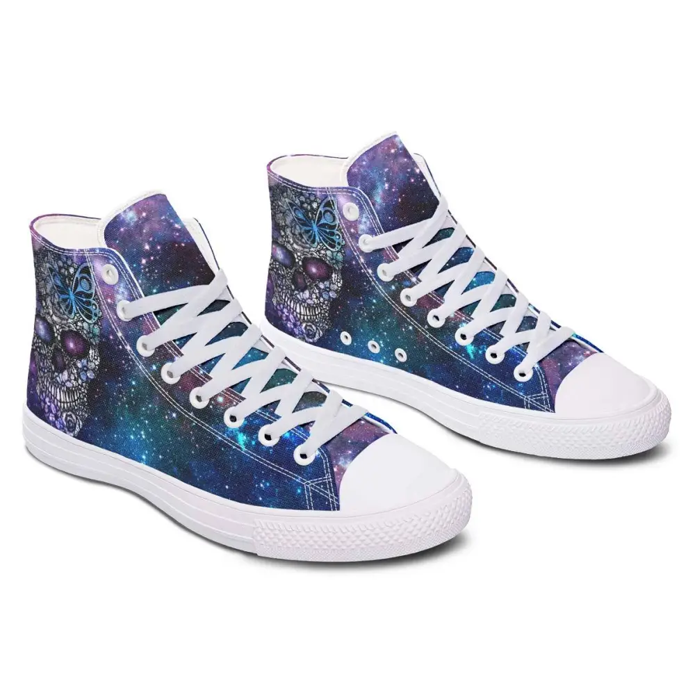 Printed Couple High-top Canvas Shoes - Purple / 36