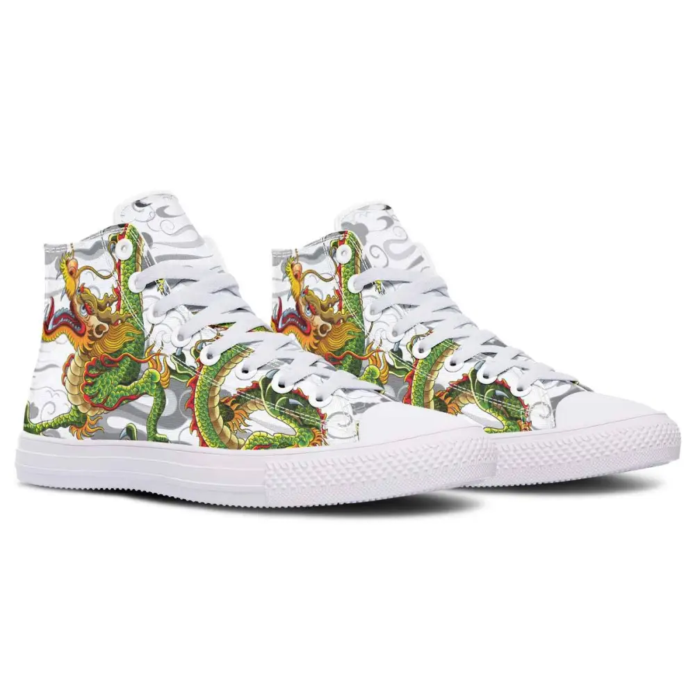 Printed Couple High Top Canvas Shoes - White / 36