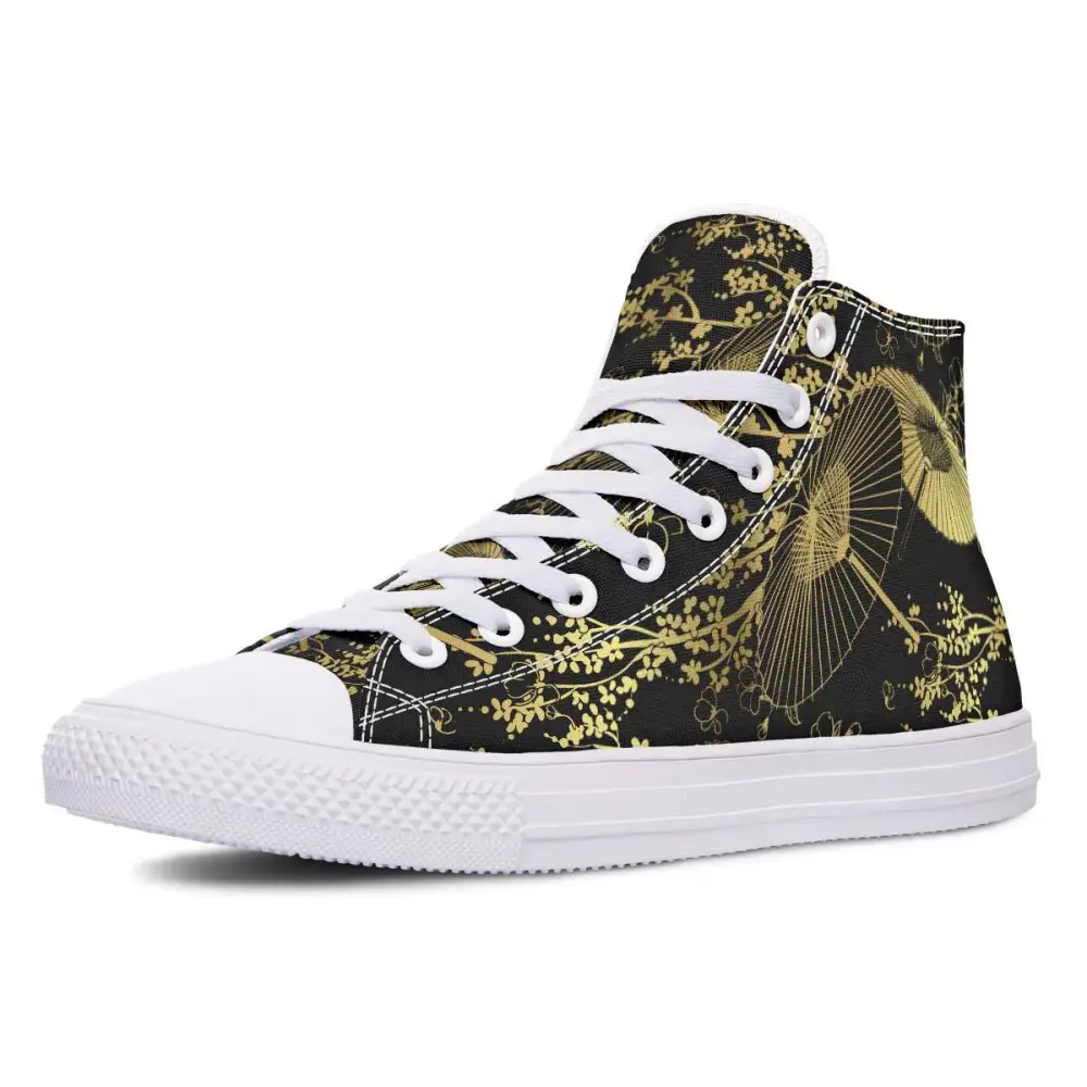 Printed Couple High-top Canvas Shoes - White / 36