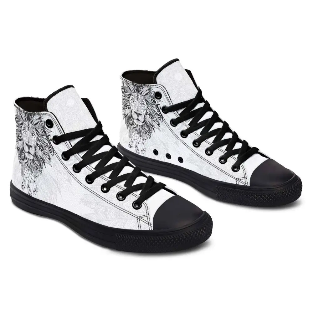 Printed Couple High-top Canvas Shoes - White / 36