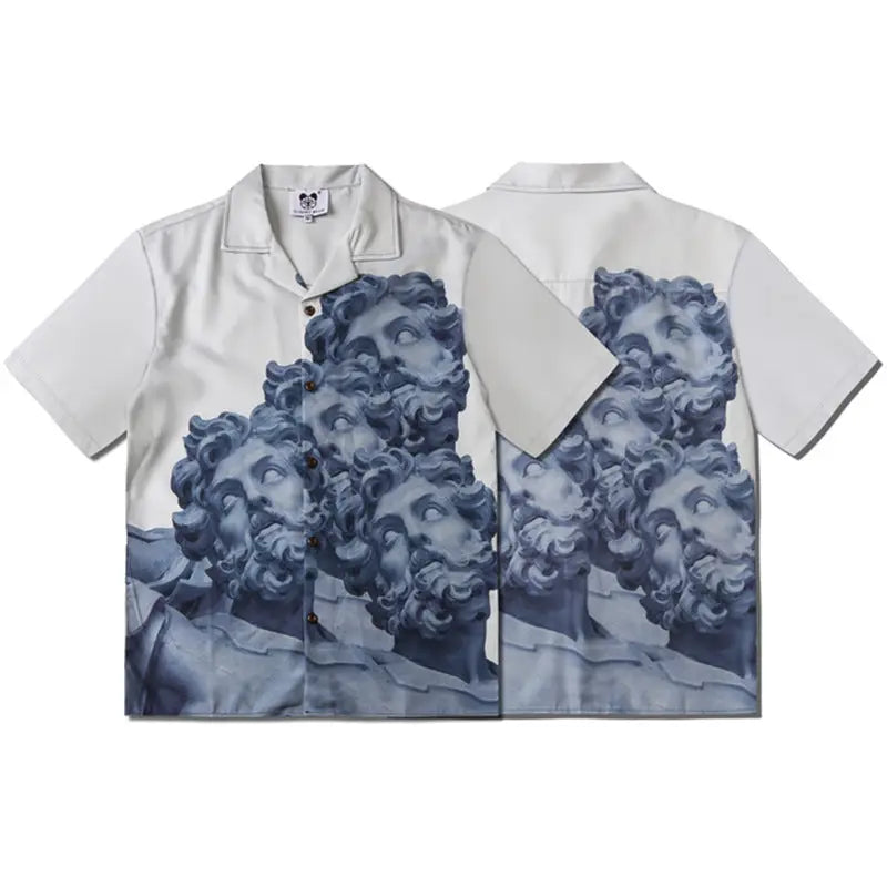 Printed Loose Short Sleeve Shirt Cardigan For Men And Women Beyond Trends Hub