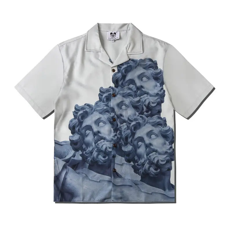 Printed Loose Short Sleeve Shirt Cardigan For Men And Women Beyond Trends Hub
