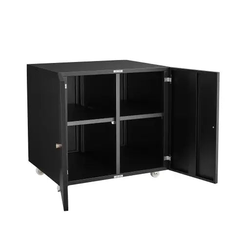 Printer Table With File Door Moves Horizontal Filing Cabinet - Black - 5