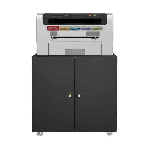Printer Table With File Door Moves Horizontal Filing Cabinet - Black - 5