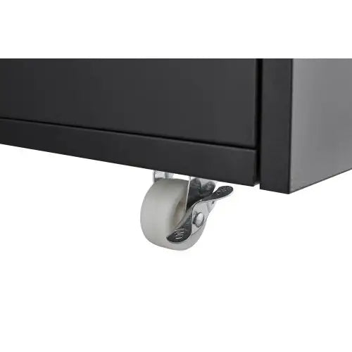 Printer Table With File Door Moves Horizontal Filing Cabinet - Black - 5