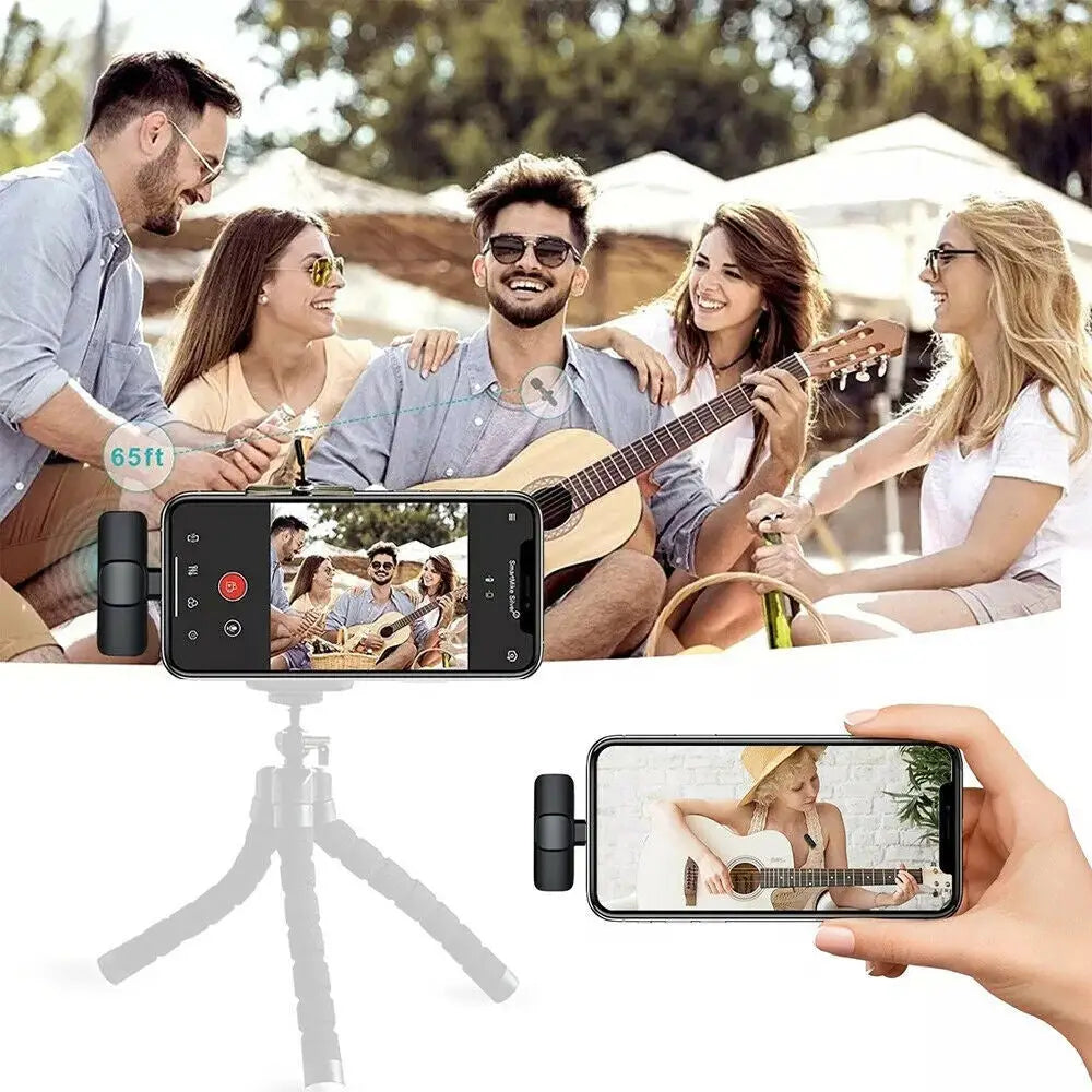 Professional Wireless Lavalier Lapel Microphone For IPhone IPad - Cordless Omnidirectional Condenser Recording Mic