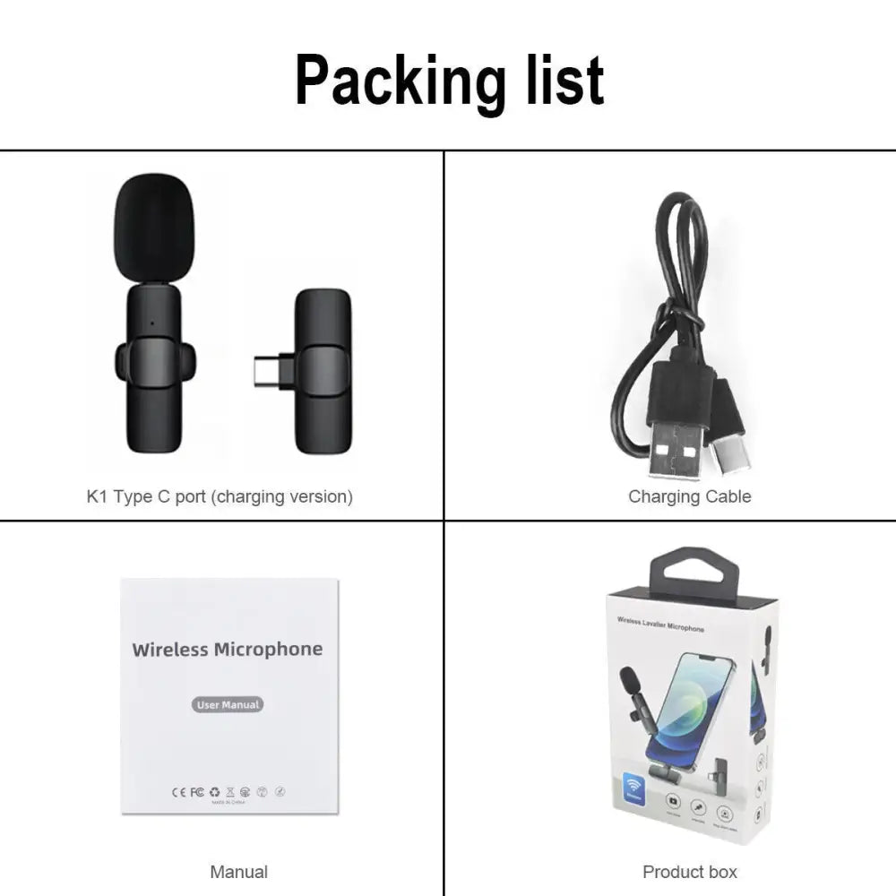 Professional Wireless Lavalier Lapel Microphone For IPhone IPad - Cordless Omnidirectional Condenser Recording Mic