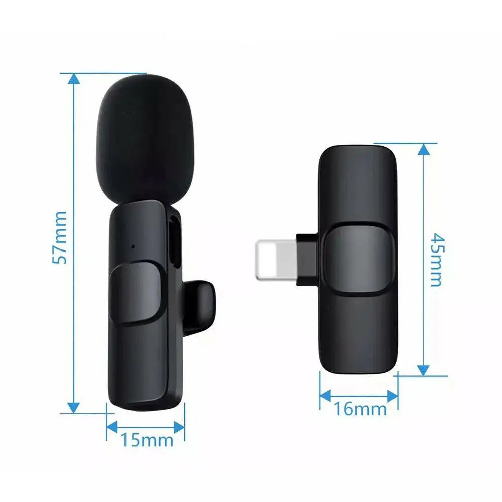 Professional Wireless Lavalier Lapel Microphone For IPhone IPad - Cordless Omnidirectional Condenser Recording Mic